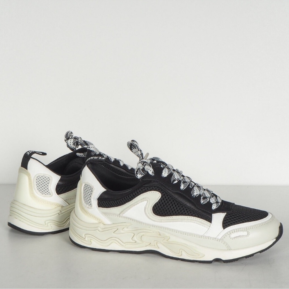 sandro black and white flame sneakers